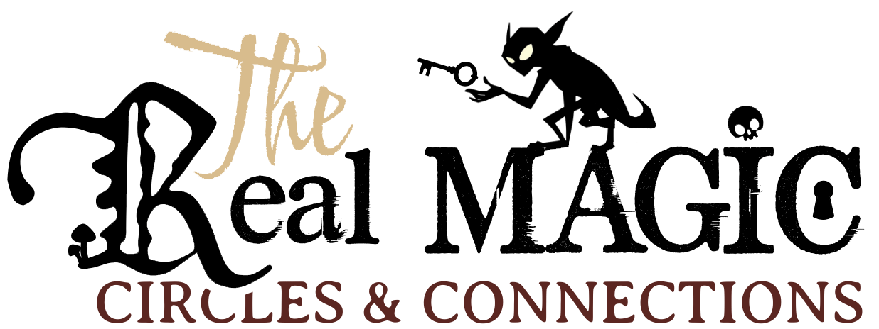 Stylized text  'The Real Magic: Circles & Connections' 